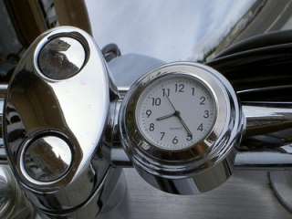 MOTORCYCLE HANDLEBAR CLOCK   WHITE DIAL WATERPROOF  