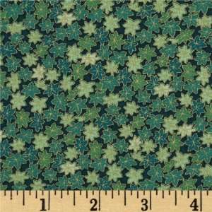  44 Wide Kitty Kimono Maple Leaf Teal Fabric By The Yard 
