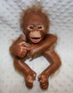 Reborn BINKI Orangutan Monkey by Denise Pratt Painted Rooted Inserted 