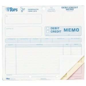  TOPS BUSINESS FORMS TOP3815 Debit/Credit Memo, 3 Parts, 8 