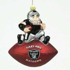   Raiders NFL Glass Mascot Football Ornament (6) 