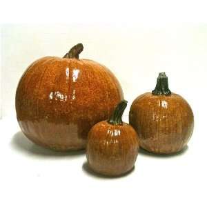  Decorative, Cast Stone Artificial Pumpkin, 3 Sizes, Fall 