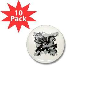  Mini Button (10 Pack) Unicorn with Wings 