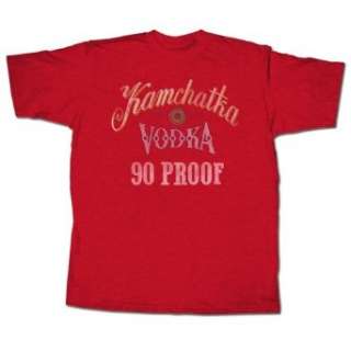  Jim Beam Kamchatka Vodka 90 Proof Mens Heather Red T 