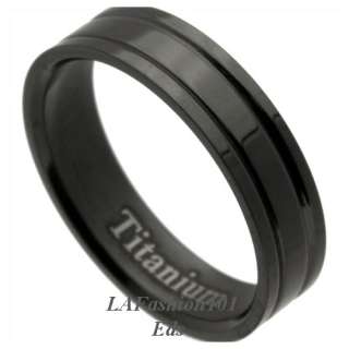 New Grade 5 Solid Black Titanium Band Ring sz 12  