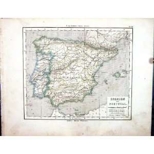  Emil Von SydowS Schul Atlas 1870 Map Spain Portugal 