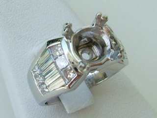 Stunning Invisible Semi Set Ladies Platinum Diamond Ring  