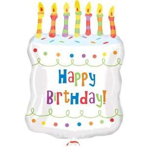    Lets Party By Big White Birthday Cake Foil Balloon 
