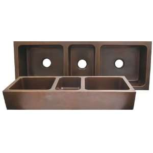   Only Copperhaus Large Rectangular Triple Bowl Unde