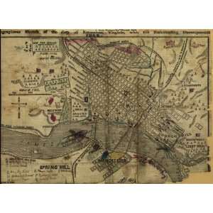  Civil War Map Geographical sketch of the city of Richmond 