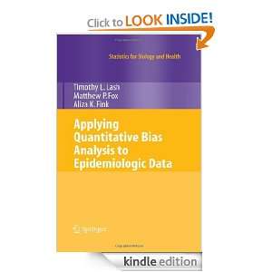 Applying Quantitative Bias Analysis to Epidemiologic Data (Statistics 