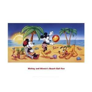  Mickey and Minnies Beach Ball Fun Beautiful MUSEUM WRAP 