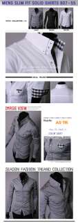 Mens Casual SHIRTS KOREA STYLE Slim fitted Dress Shirts Size US XS~M 