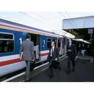 Commuters at Station, Milton Keynes, Buckinghamshire, England, United 