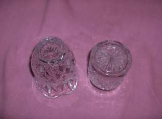 Up for sale are 2 beautiful vintage pressed glass crystal miniature 