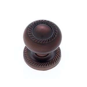   Solid Rope Knob with Back Plate   Old World Bronze