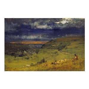  Sunset at Etretat, Normandy by George Inness. Size 35.87 