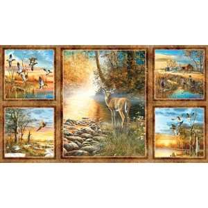  45 Wide Early Frost Panel Animal Call Multi Fabric By 