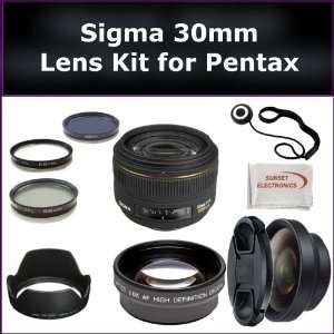 Sigma 30mm f/1.4 EX DC HSM Autofocus Lens Kit for Pentax K5, K7 