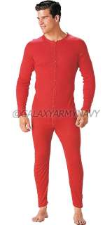 Army Style Red Union Suit Thermal Long John Underwear  