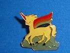 Vtg 1980s UNICORN Pegasus Metal Enamel Hat Pin Badge Mystical Horse 