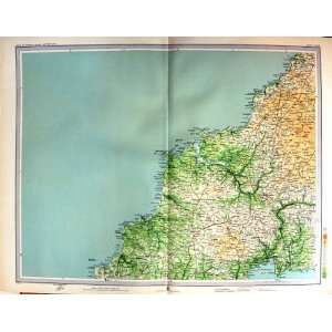   1903 Colour Map Newquay Bodmin England St. Austell Bay