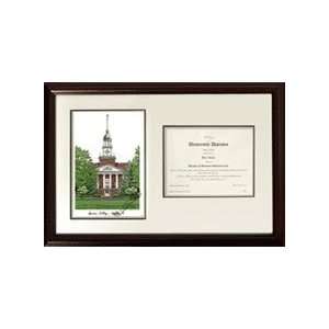   Hanover College Graduate Framed Lithograph w/ Diploma Opening Sports