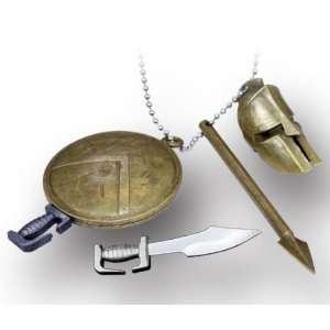 Spartan Shield, Spear, Helmet Necklace 