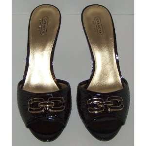    Coach Hazel Patent Leather & Python Sandal size 10 