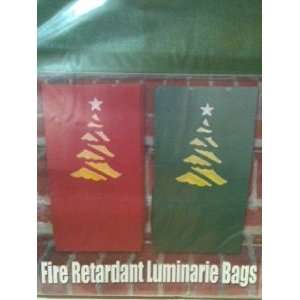  Red and Green Fire Retardant Luminarie Bags Tree Cut Out 