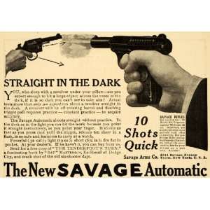  1909 Ad Savage Arms Co Automatic Rifles Revolver Gun 