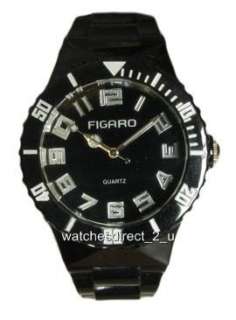 New Figaro Unisex Ice Black Silicone Fashion Watch  