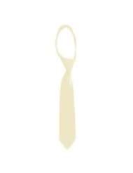 Solid Color Boys 14 Inch Zipper Tie by Jacob Alexander   Ivory Cream