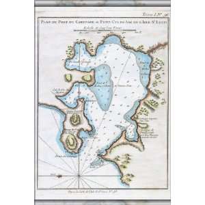  1764 Map of Port du Carenage, St. Lucia, West Indies   24 