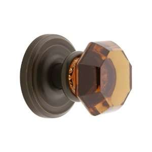  Classic Rosette Set With Amber Crystal Door Knobs Privacy 