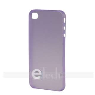 Clear Ultra Thin 0.3mm Hard Case for iPhone 4 4G Purple  