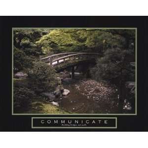  (22x28) Communicate Bridge over River Motivational Poster 