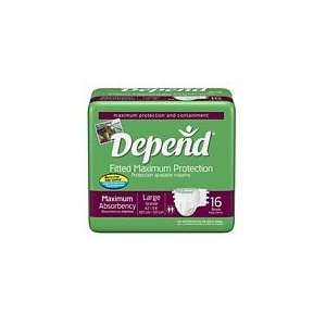  Depend Fitted Refastenable Briefs Maximum Protection Large 