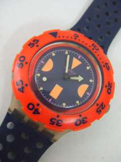 SDK100 Swatch 1990 Scuba Deep Blue Orange Hands Glow  