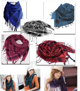 6Color Unisex Women/Man Checkered Arab Grid scarf wrap  