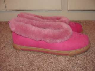 UGG RYLAN HOT PINK RASPBERRY FUR SLIPPERS MOCCASINS SHOES BOOTS FLATS 