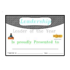  Leadership of the Year Award Certificate