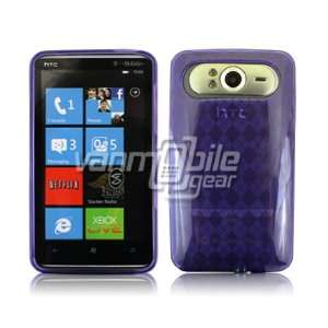 VMG HTC HD7/HD7S   Purple Argyle Design Pattern Premium 1 Pc TPU Hard 
