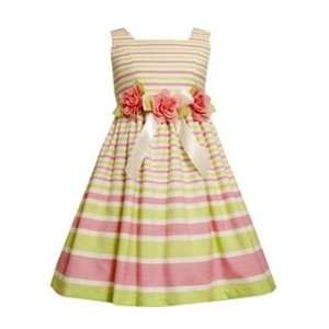  Girls Spring Dresses   Awning Stripe Linen Dress   Size 8 
