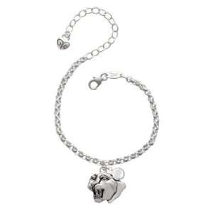  Large Panther Mascot Silver Plated Brass Charm Bracelet 