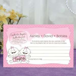  Twin Baby Girls   Personalized Helpful Hint Advice Cards   Baby 