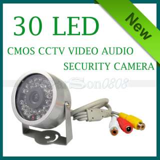 30 LED CMOS Color CCTV Video Audio Security Camera NTSC  