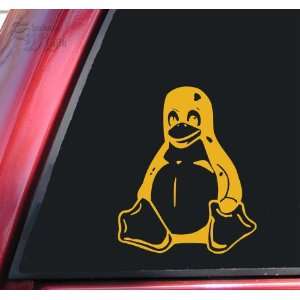  Tux The Penguin Vinyl Decal Sticker   Mustard Automotive