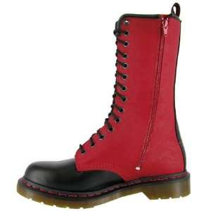  $150 Dr. Doc Martens 1B99 Red Black Womens Boots 