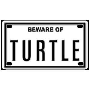  Beware of Turtle 2 1/4 X 4 Embossed Aluminum Sign